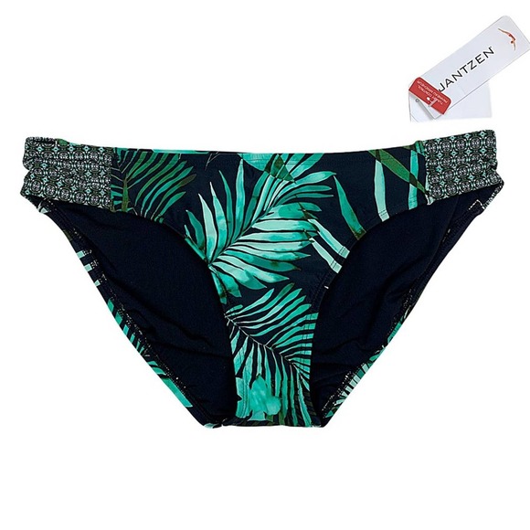 Jantzen Leafy Tropical Palm Tab-Side Bikini Bottom - Picture 3 of 10